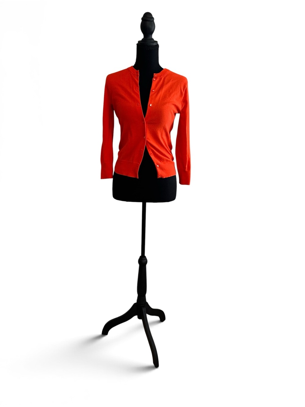 J. Crew XS Orange-Red Button-Front Cardigan